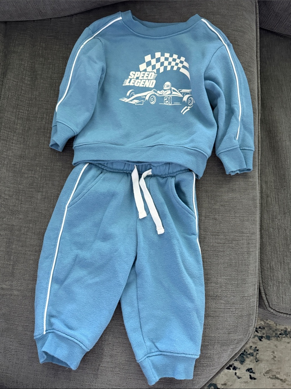 Brand New Cat & Jack Blue 'Speed Legend' Sweatshirt and Jogger Set